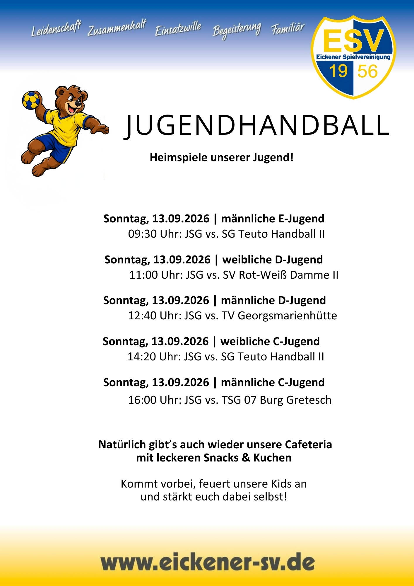 ESV JSG Spielwochenende 13.09.2026